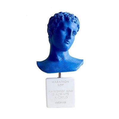 Blue David's Head Bust Statue