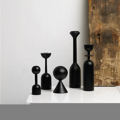 Ebony Taper Candle Holders