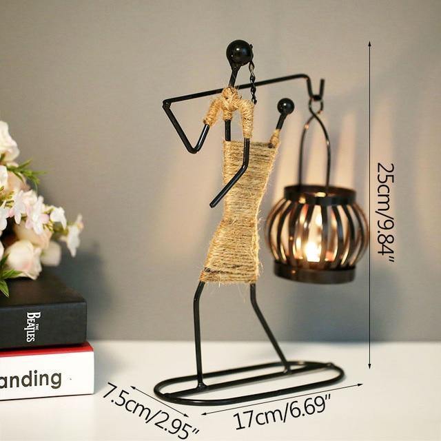 Abstract Figurine Metal Candle Holder