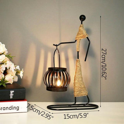 Abstract Figurine Metal Candle Holder