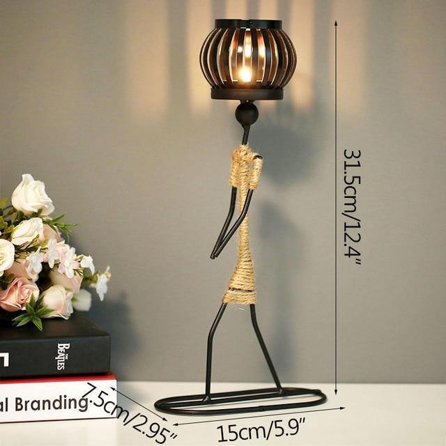 Abstract Figurine Metal Candle Holder