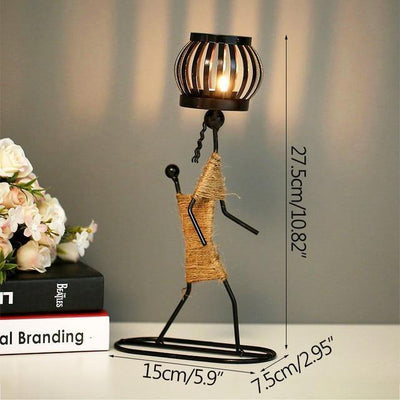 Abstract Figurine Metal Candle Holder