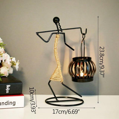 Abstract Figurine Metal Candle Holder