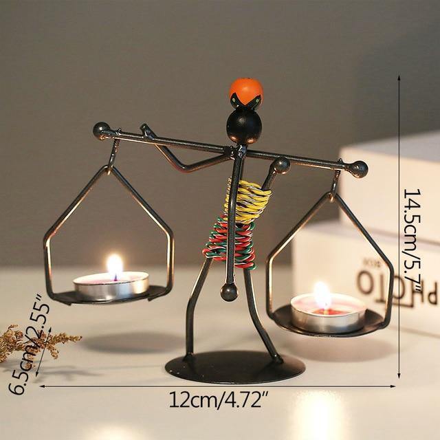 Abstract Figurine Metal Candle Holder