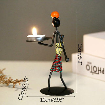 Abstract Figurine Metal Candle Holder