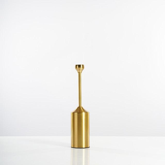 Gold Pillar Candle Holders