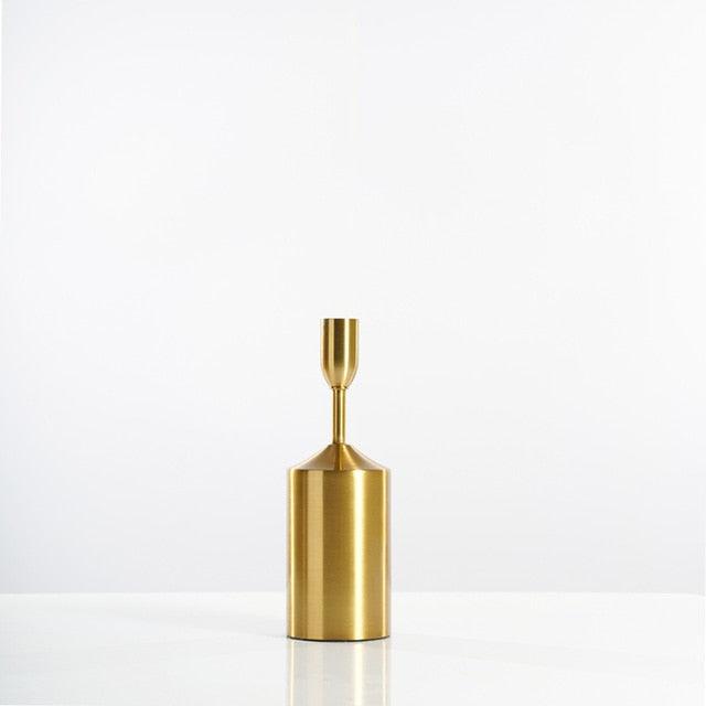 Gold Pillar Candle Holders