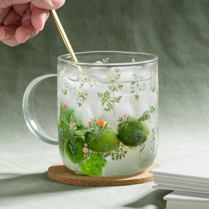 Flora Glass Mug + Cup